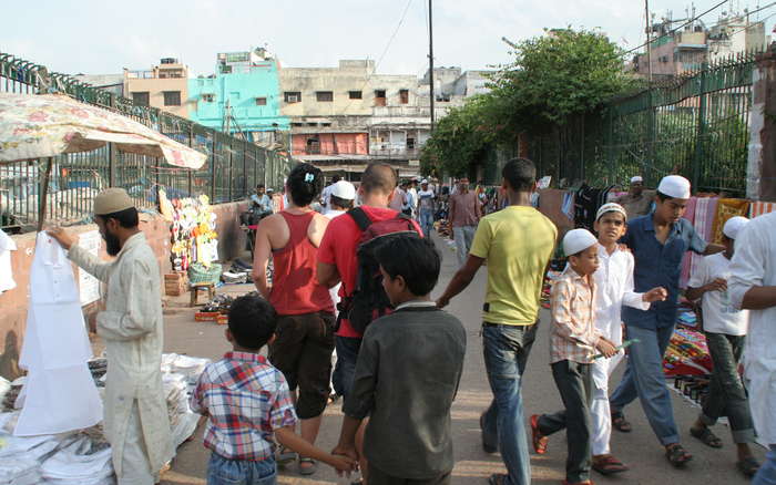 Bazar cercano a la mezquita de Jama Masjid