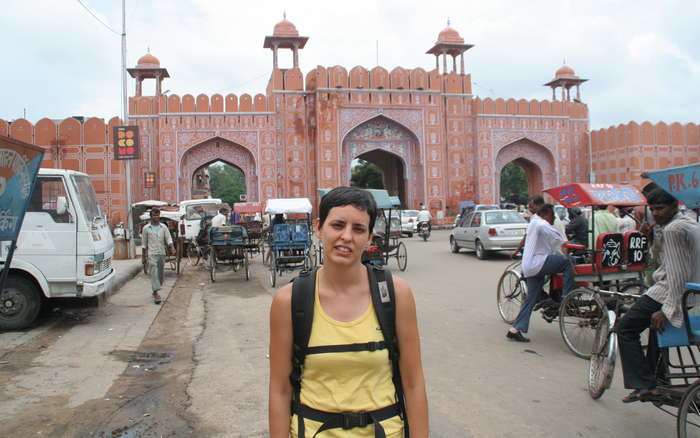 Una de las puertas de la muralla de Jaipur