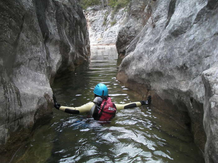 En la parte baja del barranco ya si había agua